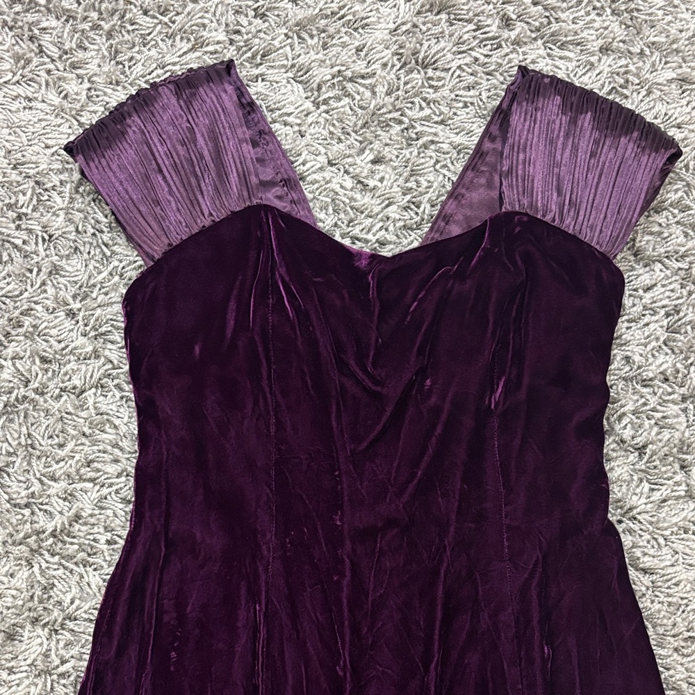 Jordan Purple Velvet Gown with Large Bow and Slit